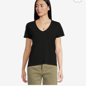 Madewell Black Short Sleeve V-Neck Tee
